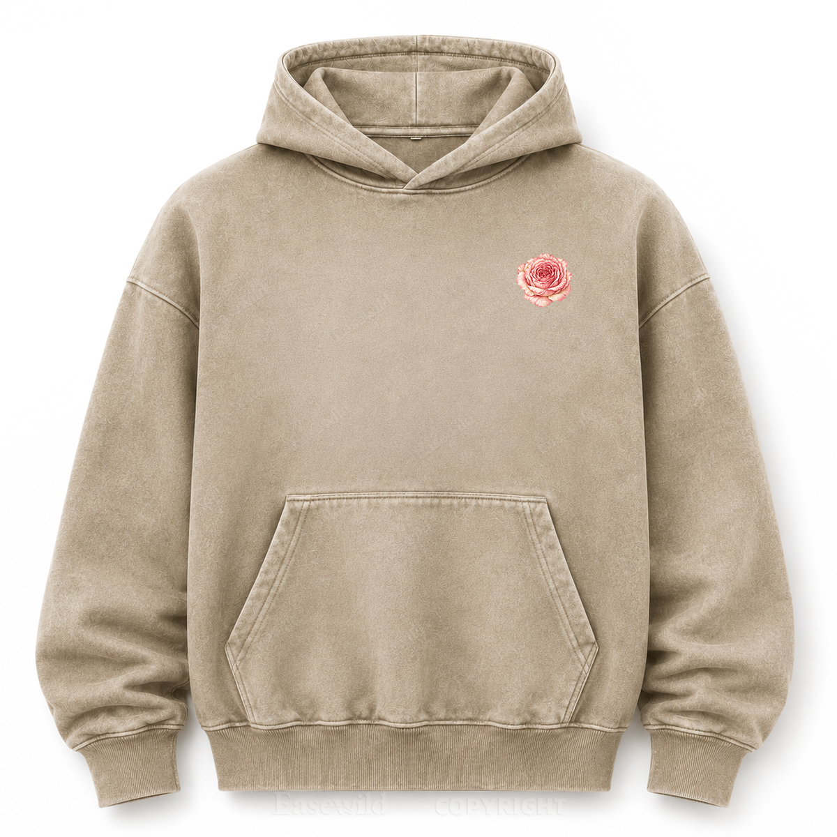 Love Grows Wild Here Vintage Floral Washed Graphic Hoodie