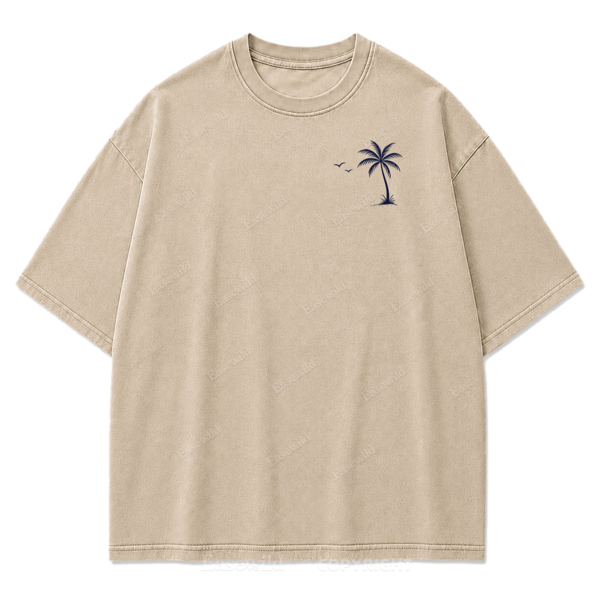T-Shirt mit gewaschenem Aufdruck „Life Is Better at the Beach“