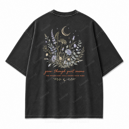 Grow Through Quiet Garden Washed Back Print Tee