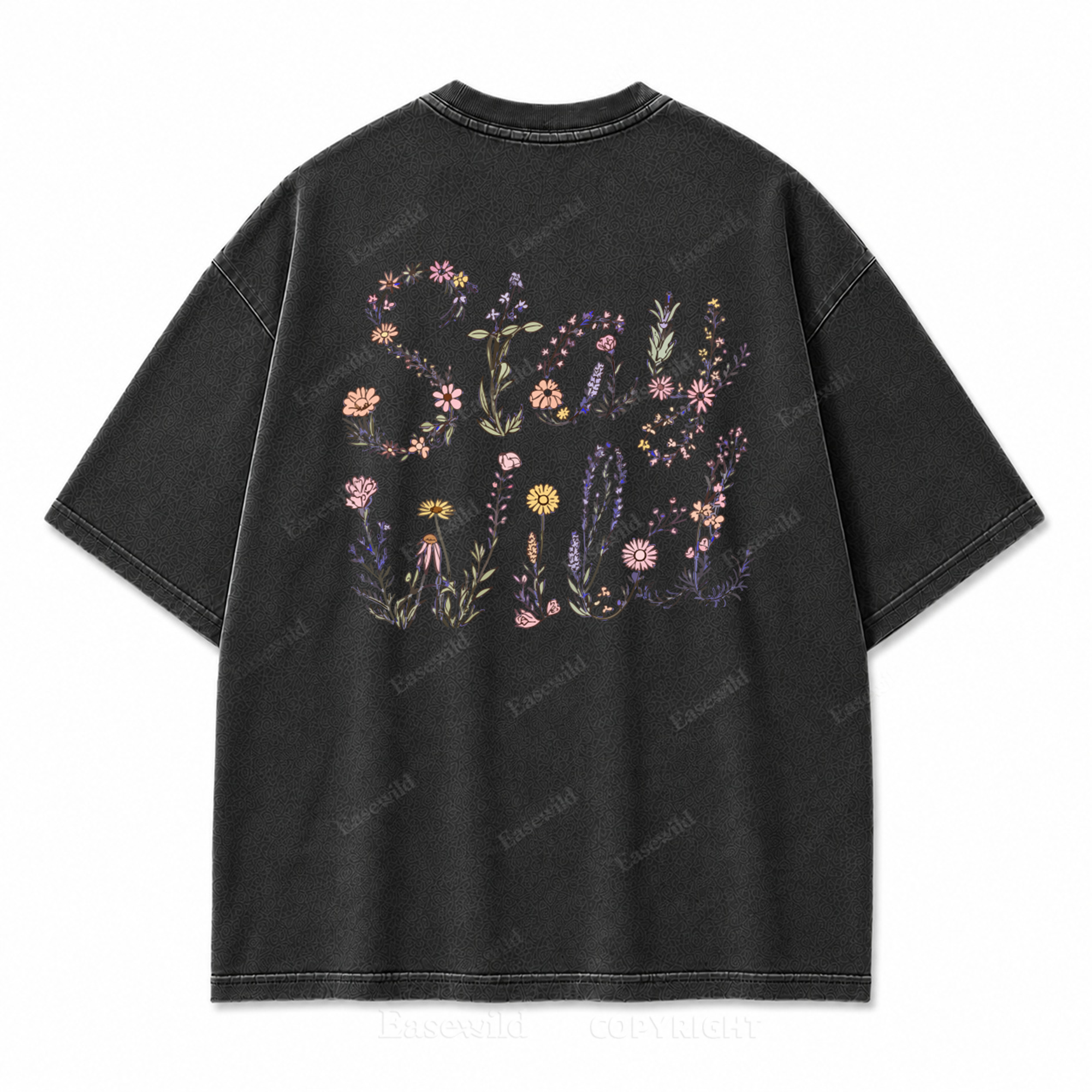 Grow Wild Floral Washed Back Print Tee
