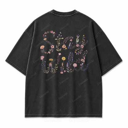 Grow Wild Floral Washed Back Print Tee