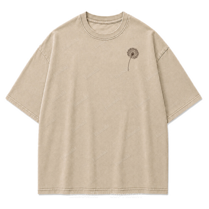 Drifting Wishes Dandelion Washed Print Tee