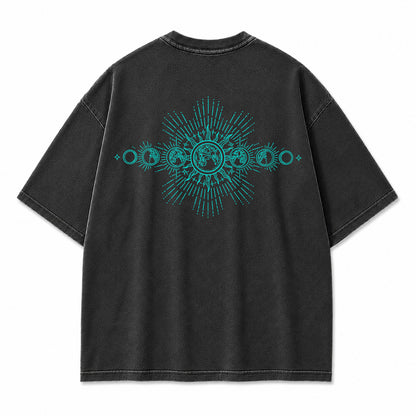 Solar Lunar Cycle Celestial Graphic T-Shirt