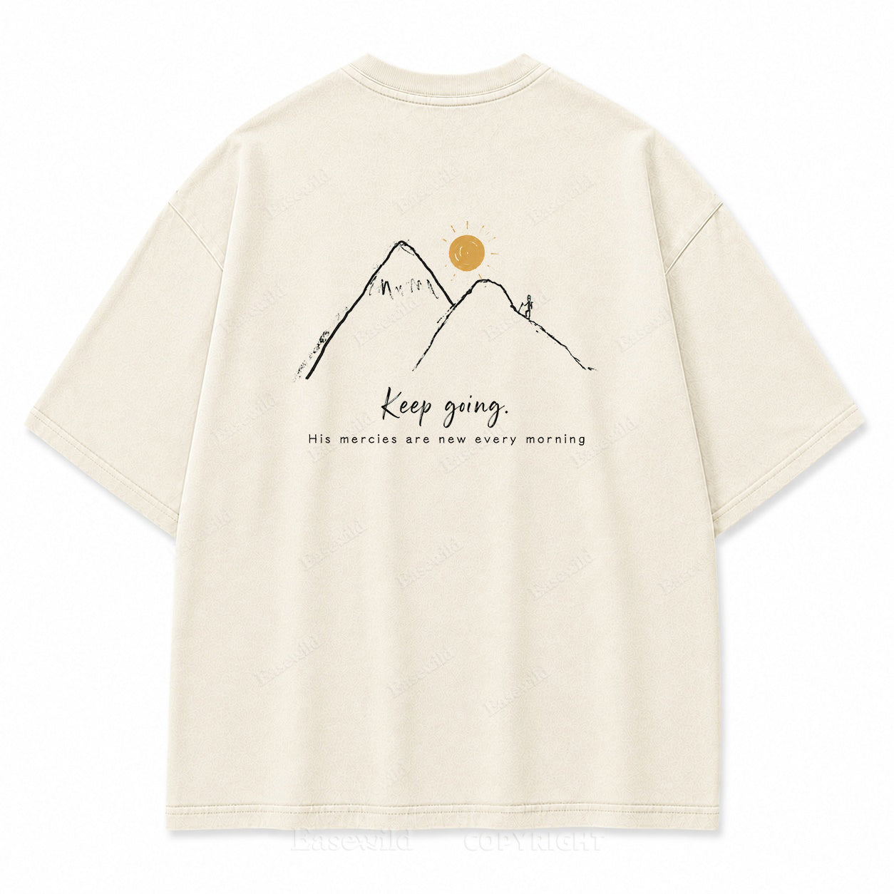 Keep Going Mountain Washed Back Print Tee