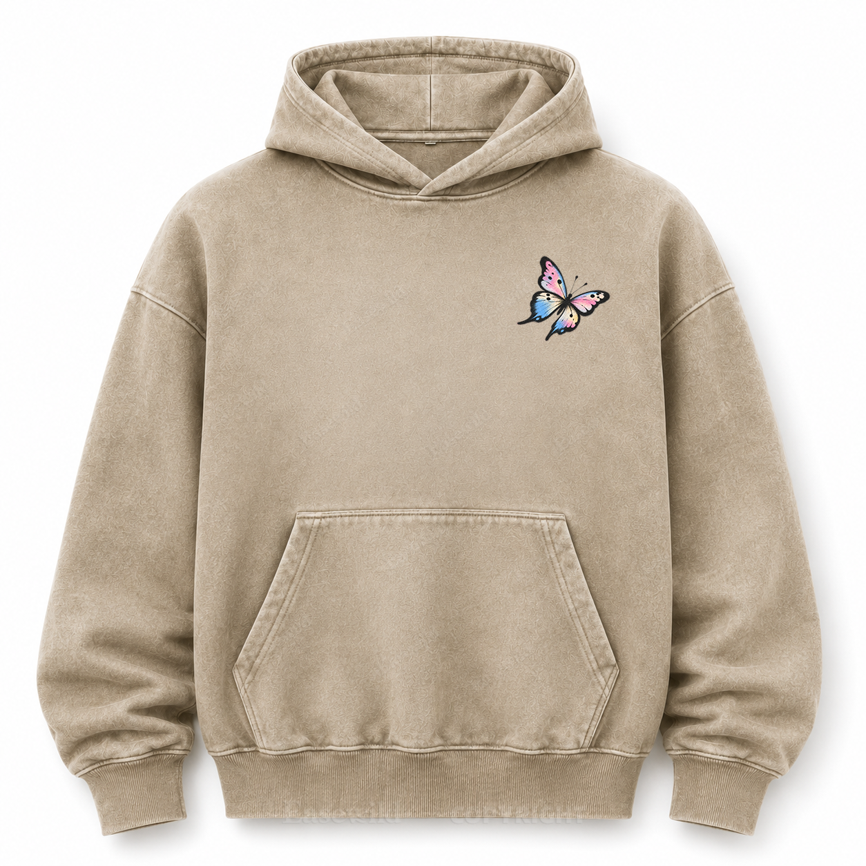 Becoming Slowly Butterfly Washed Graphic Hoodie