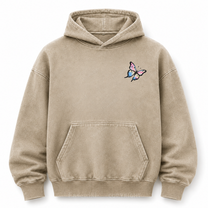 Becoming Slowly Butterfly Washed Graphic Hoodie