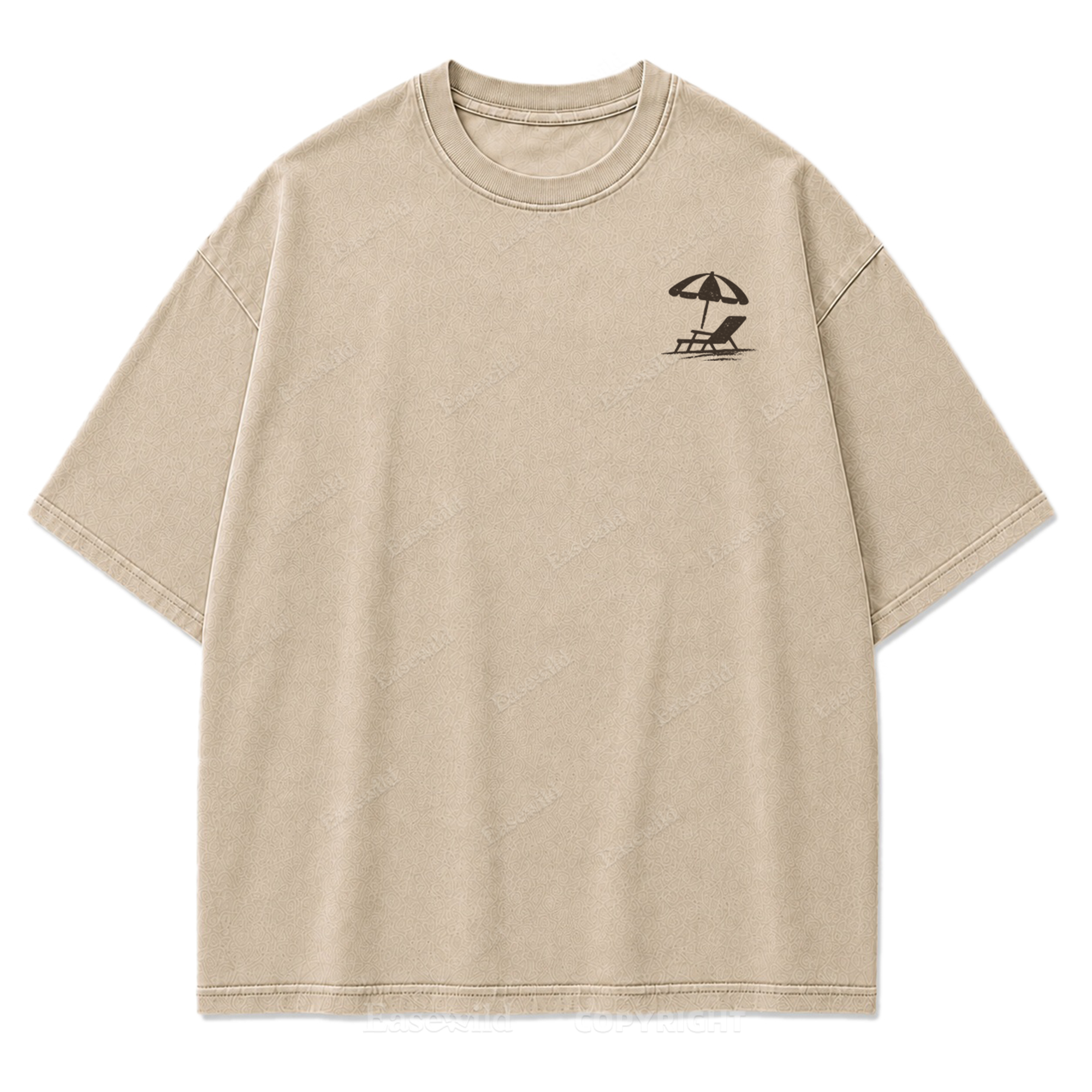Summer Never Ends T-Shirt mit Strand-Print-Waschung