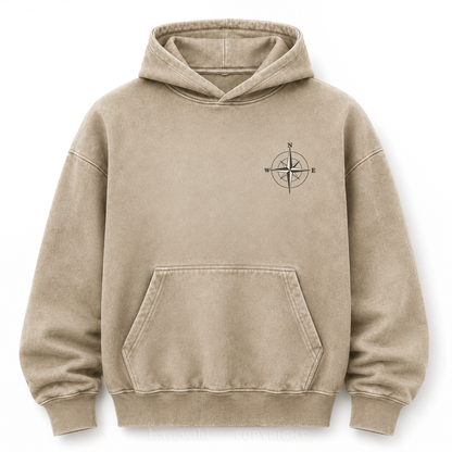 Make Your Own North Mountain Compass Washed Graphic Hoodie