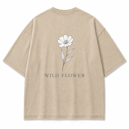 Wild Flower Line Art Graphic T-Shirt
