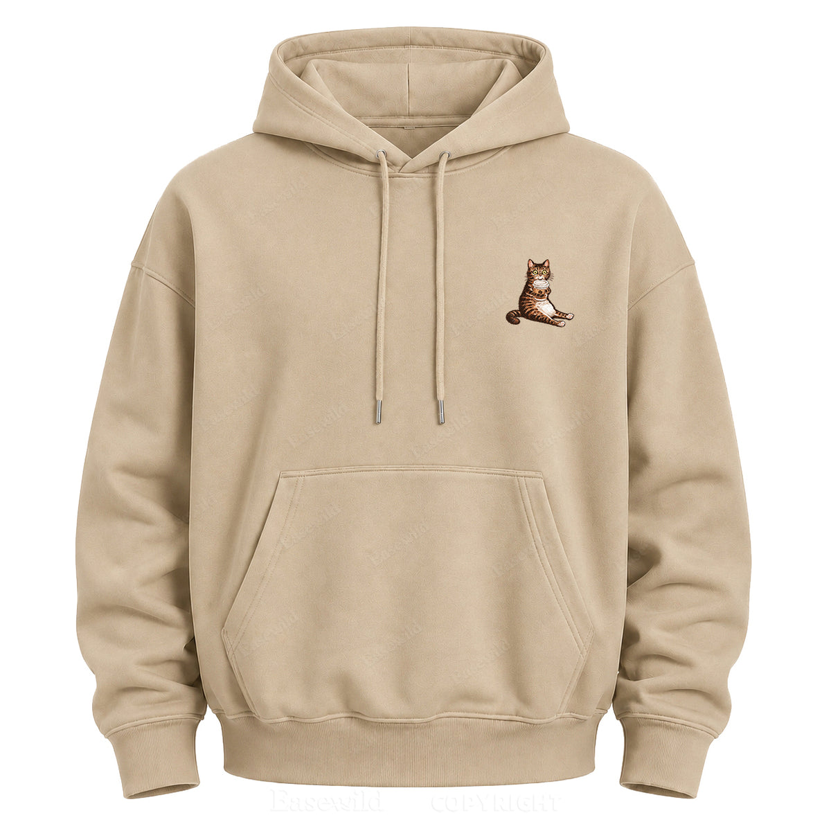 Runs On Coffee And Panic Tabby Cat Graphic Hoodie