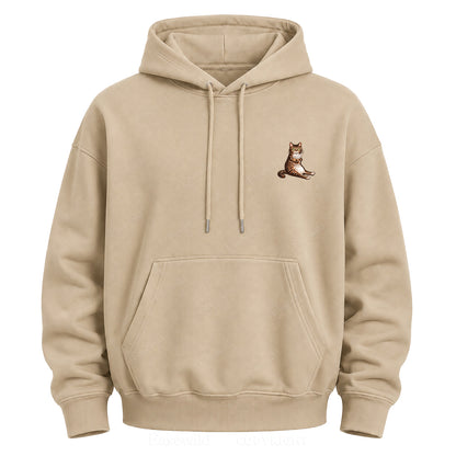Runs On Coffee And Panic Tabby Cat Graphic Hoodie