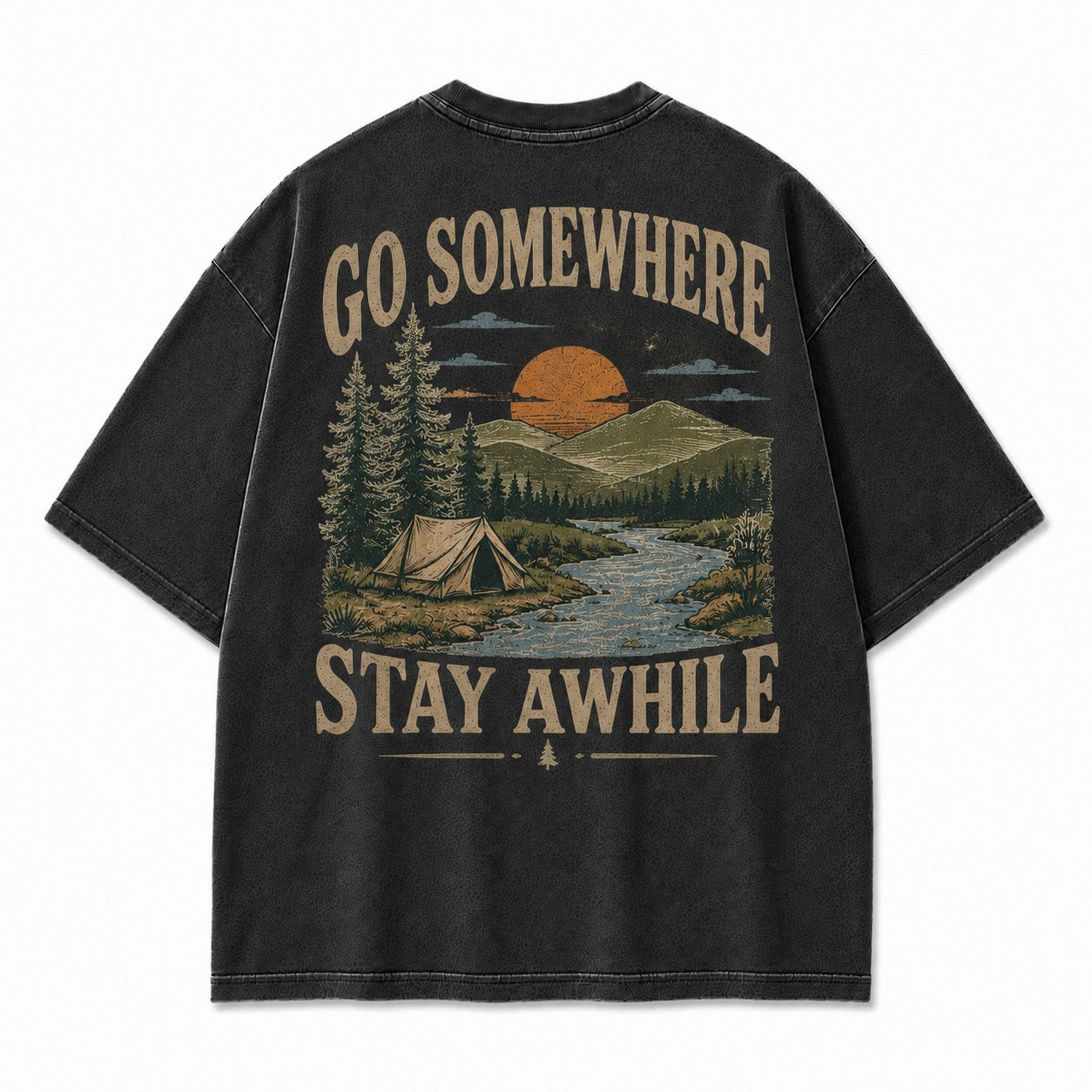 Go Somewhere Stay Awhile Washed T-Shirt