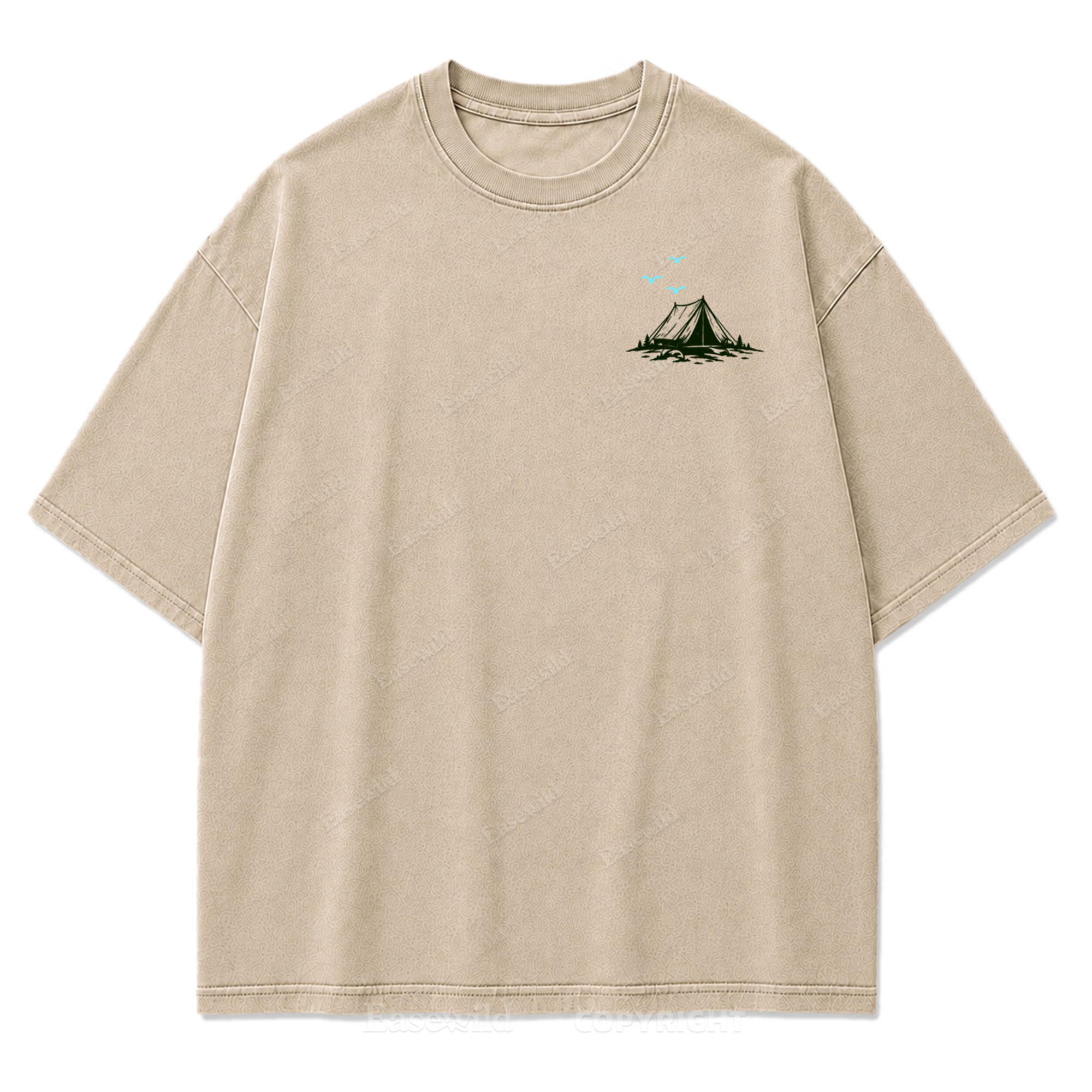 Adventure Awaits Mountain Camp Washed Print Tee