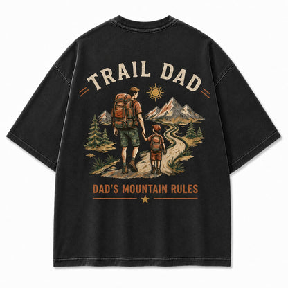 Trail Dad Mountain Rules Washed T-Shirt