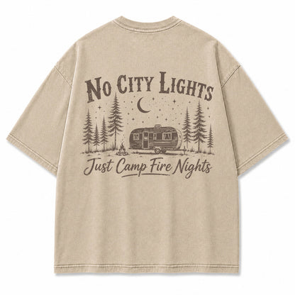 No City Lights Campfire Graphic T-Shirt