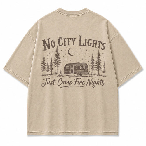 No City Lights Campfire Graphic T-Shirt