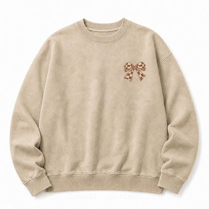 MAMA Bow Washed Graphic Sweatshirt