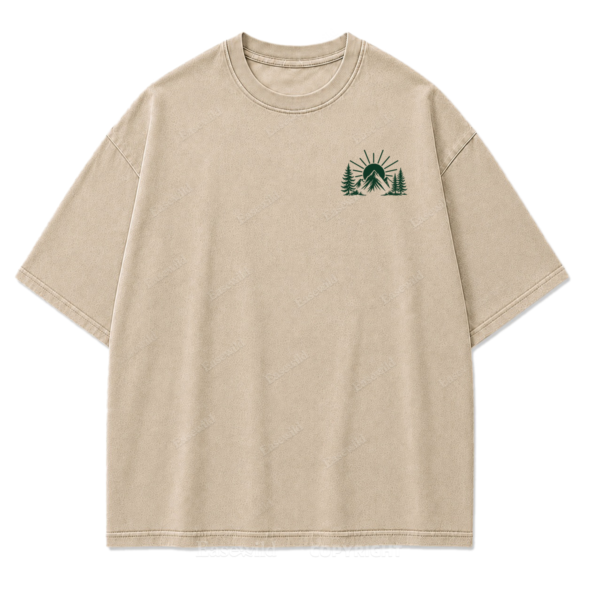 Happiness Lives Outside Washed Print Tee