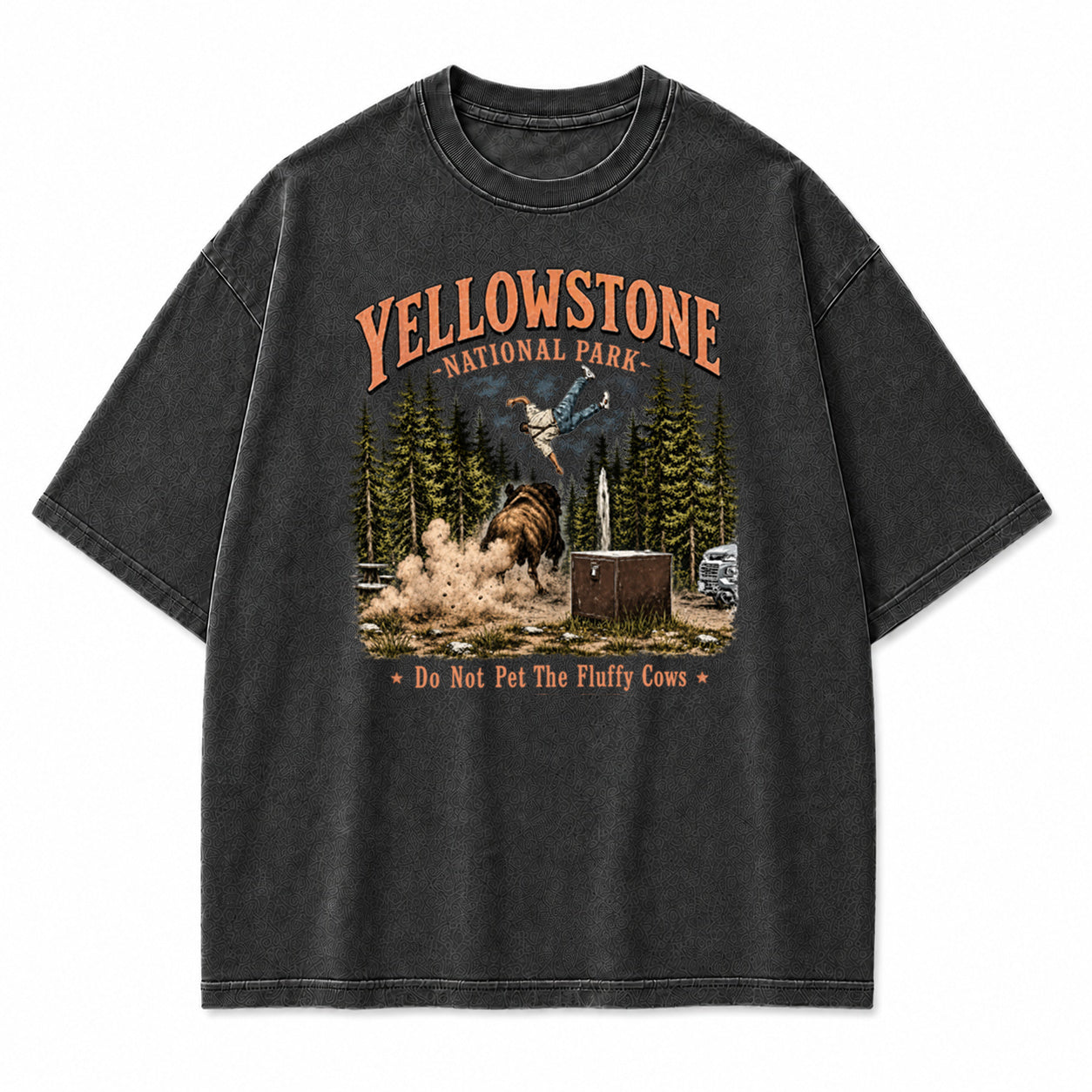Yellowstone Fluffy Cows Bison Graphic T-Shirt