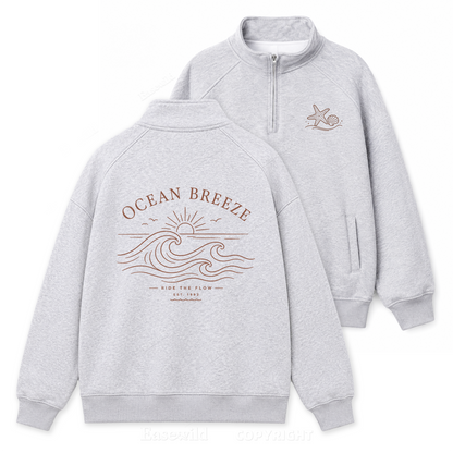 Ocean Breeze Shoreline Zip Pullover Sweatshirt