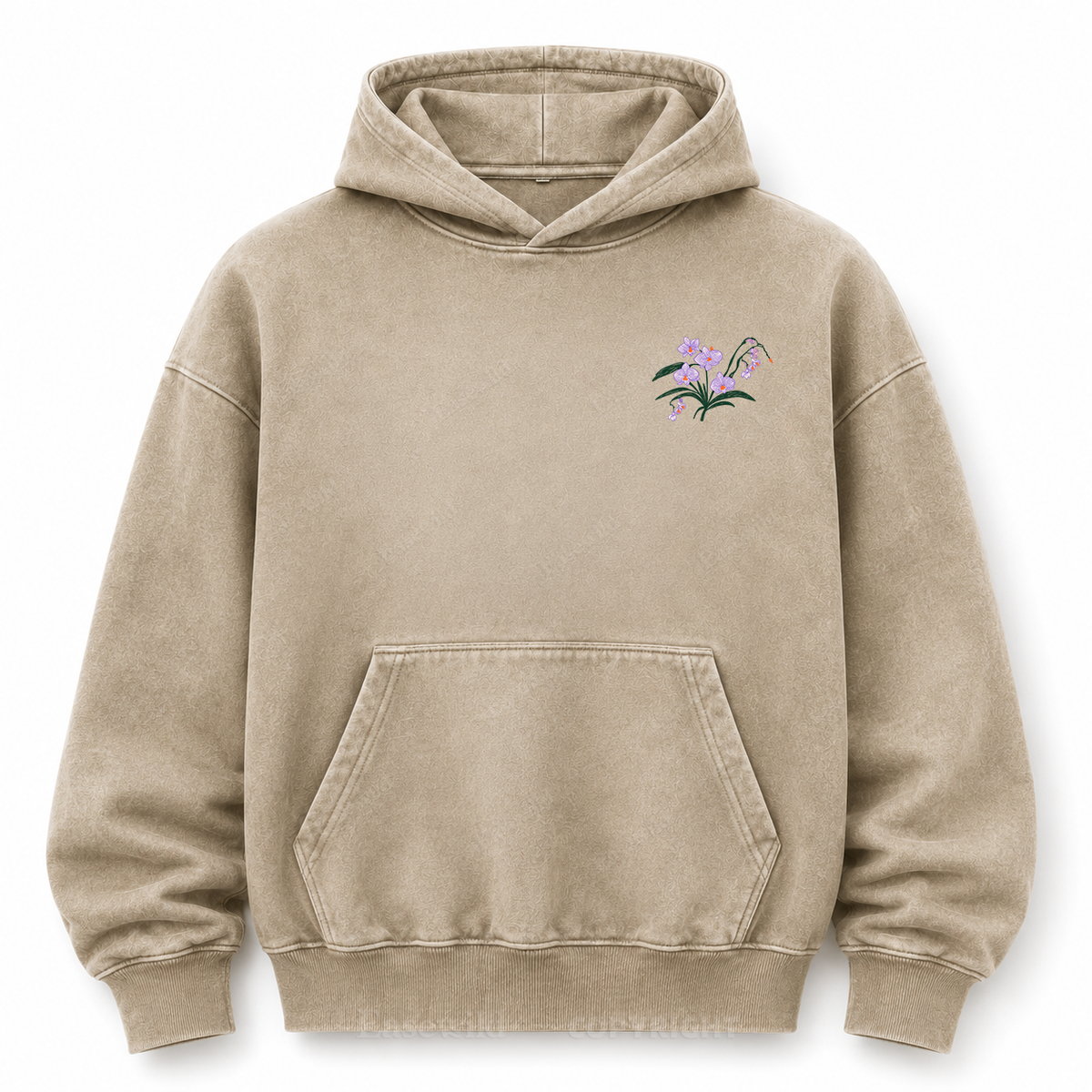 We All Grow Floral Botanical Washed Graphic Hoodie