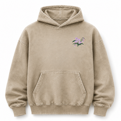 We All Grow Floral Botanical Washed Graphic Hoodie