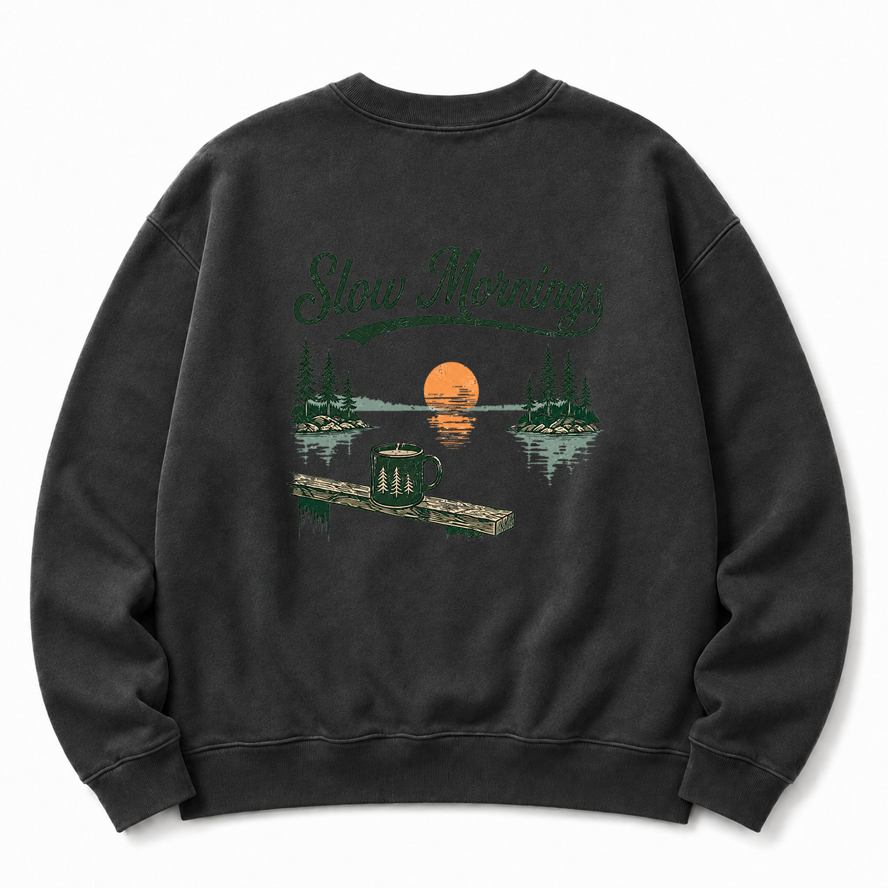 Slow Mornings Washed Graphic Sweatshirt
