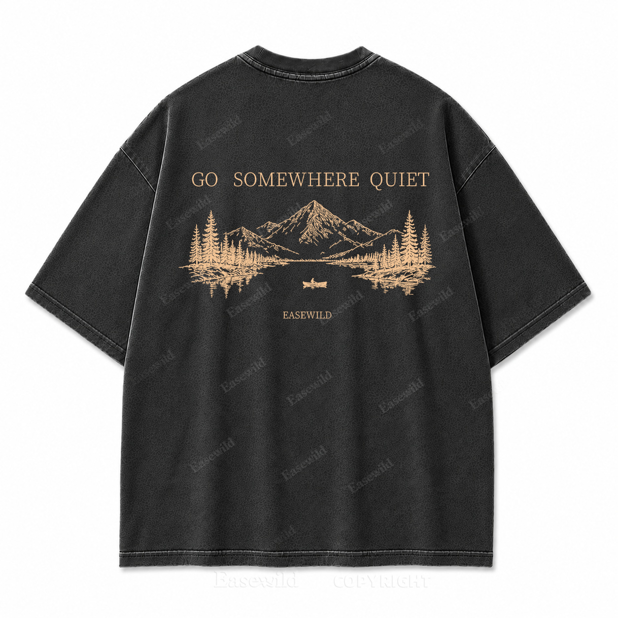 Go Somewhere Quiet Washed Back Print Tee