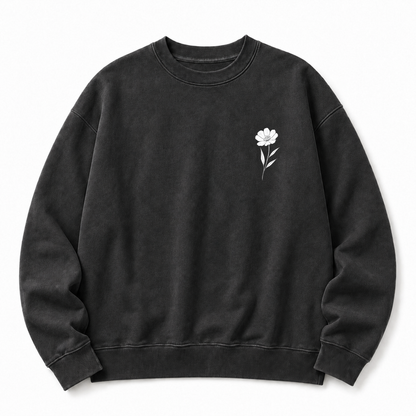 Wildblumen Sweatshirt mit Grafikdruck, gewaschen