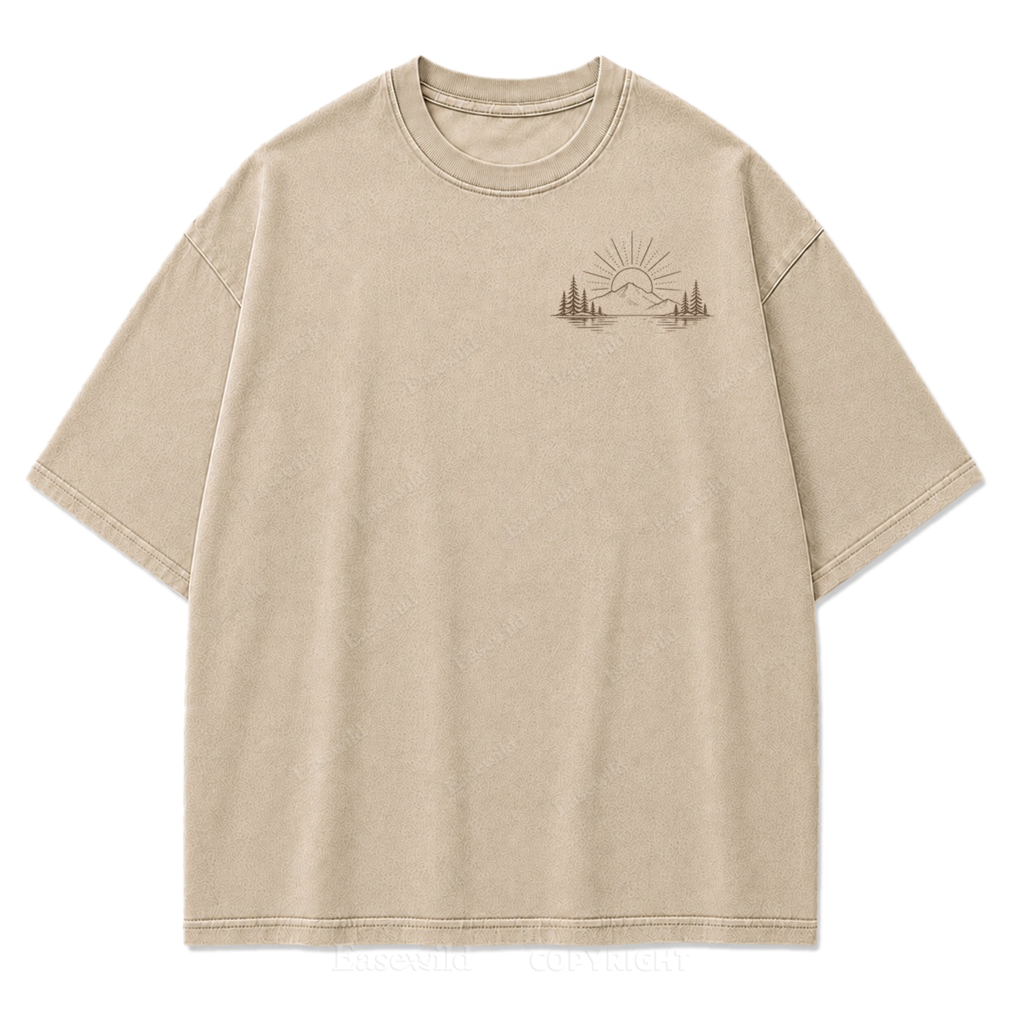 Minimalistisches Outdoor-T-Shirt mit gewaschenem Aufdruck
