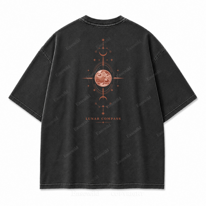 Lunar Compass Washed Back Print Tee