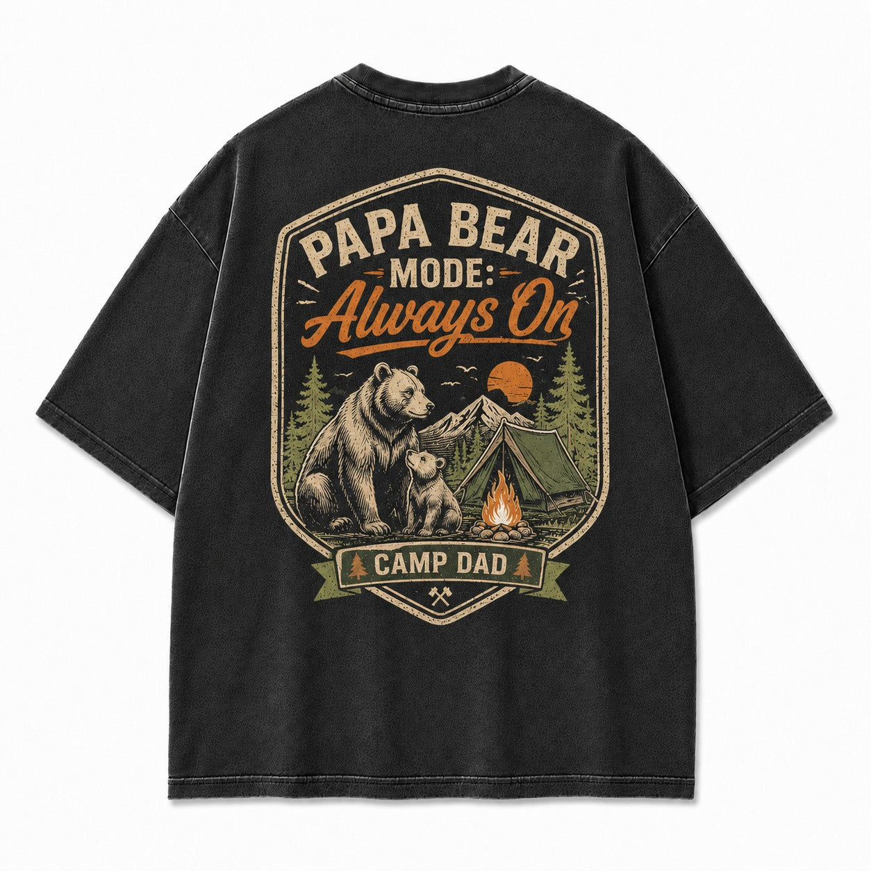 Papa Bear Camp Dad Washed T-Shirt
