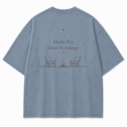 For Slow Evenings Under Open Skies Minimalist Campfire Tee