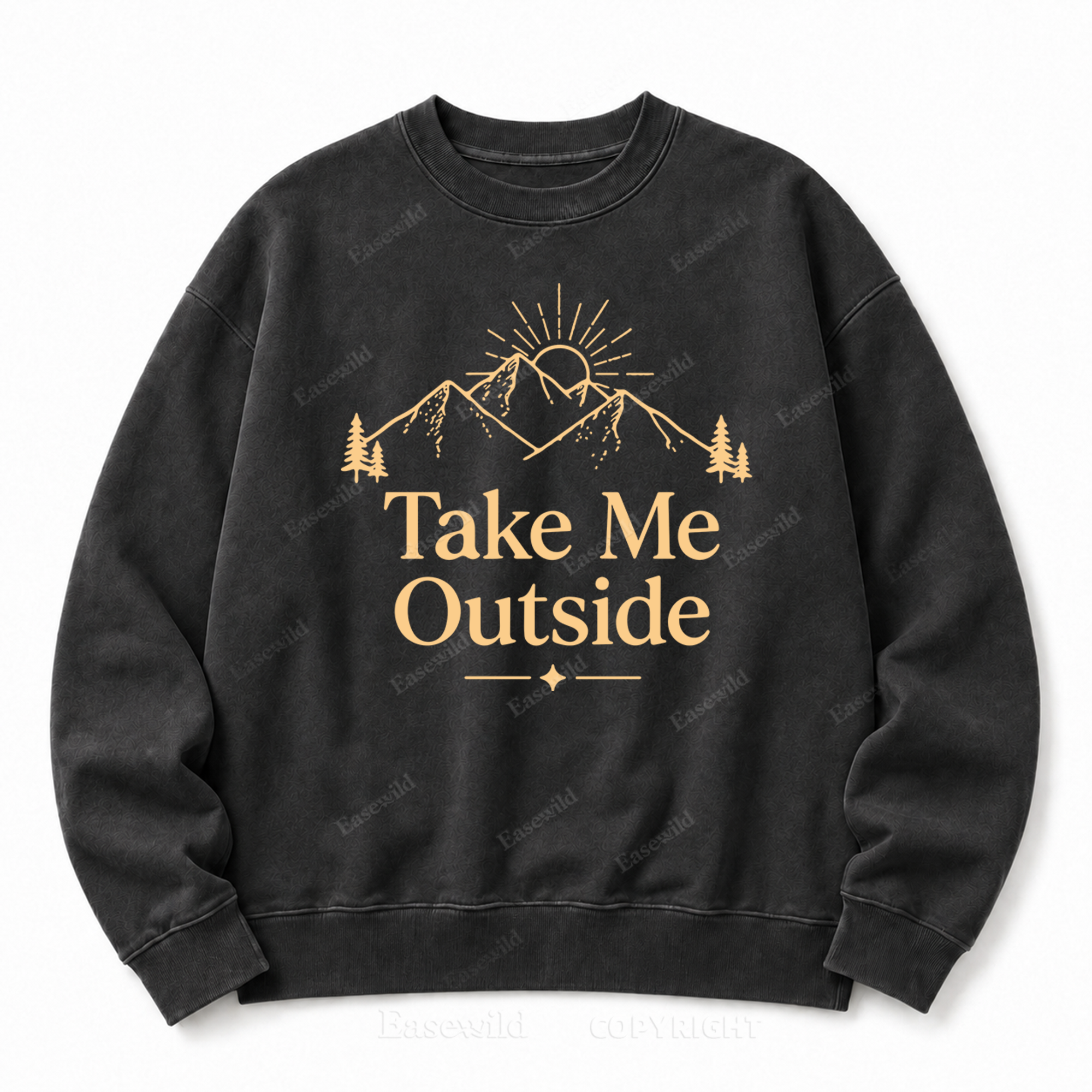 Take Me Outside Front Graphic Washed Crewneck