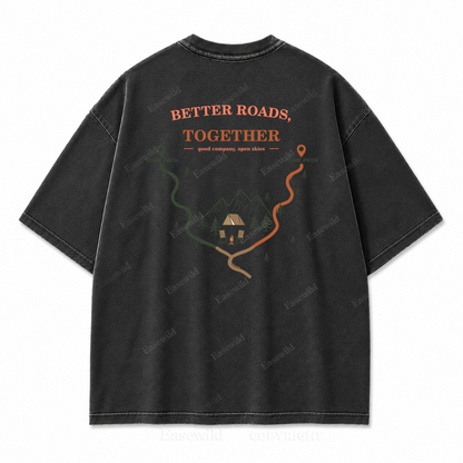 Better Roads Together Washed Back Print Tee