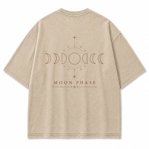 Moon Phase Minimal Washed Print Tee