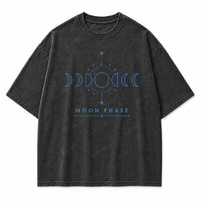Moon Phase Minimal Celestial Washed Print Tee