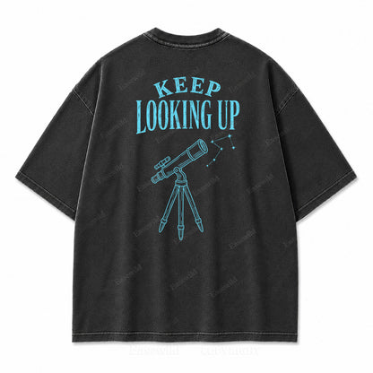 Keep Looking Up Graphic Back Print Tee