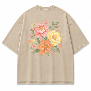Sunlit Garden Floral Graphic T-Shirt