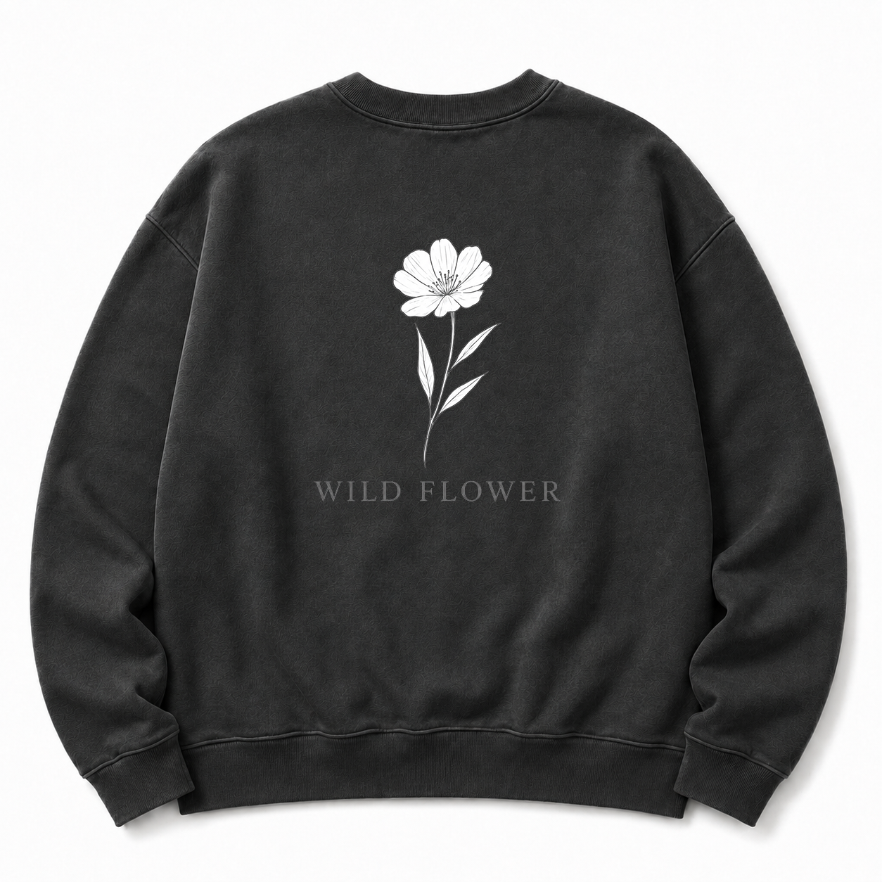 Wildblumen Sweatshirt mit Grafikdruck, gewaschen