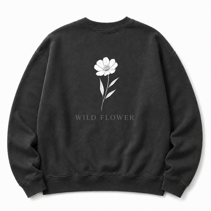 Wildblumen Sweatshirt mit Grafikdruck, gewaschen