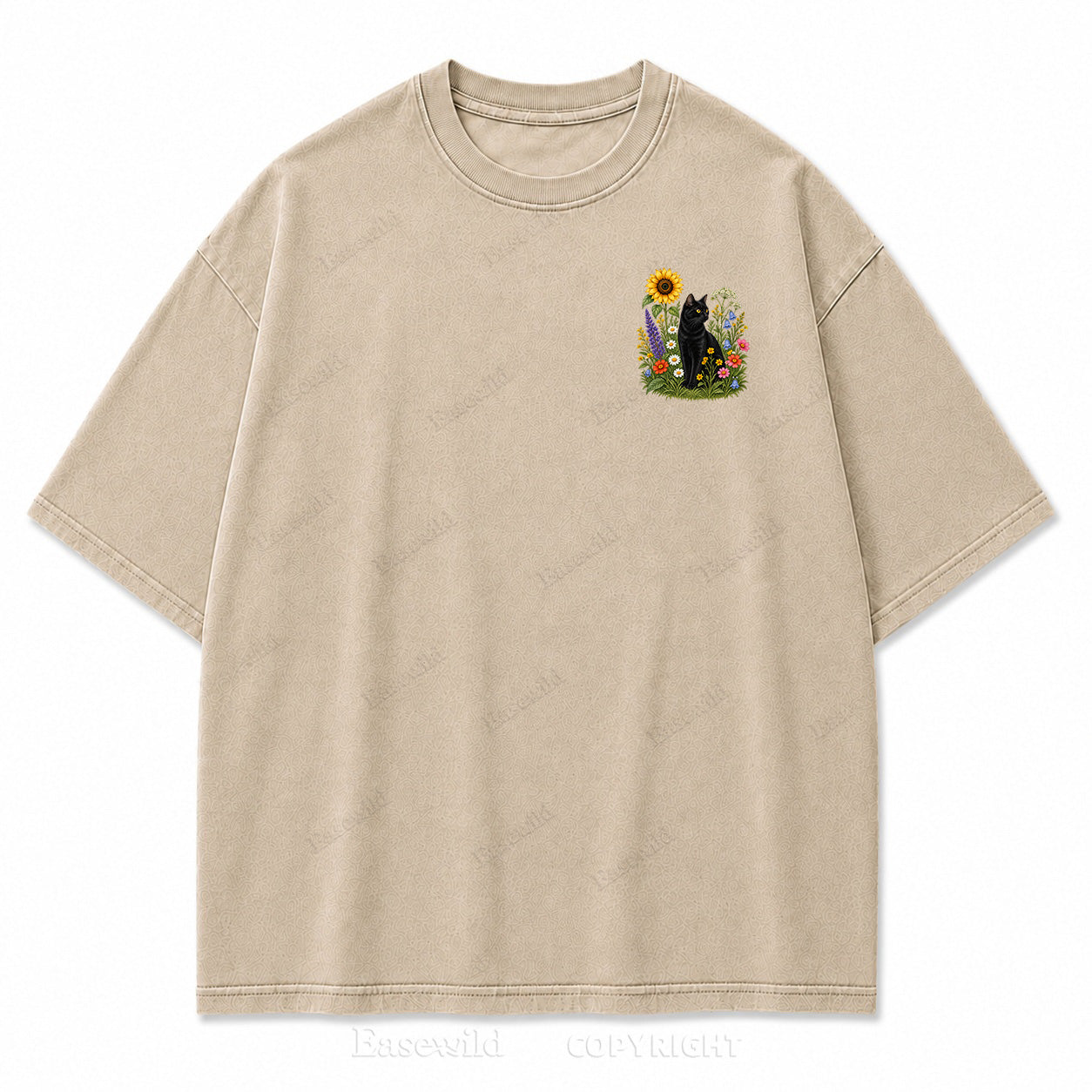 Wild Garden Black Cat Print Tee
