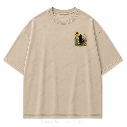 Wild Garden Black Cat Print Tee