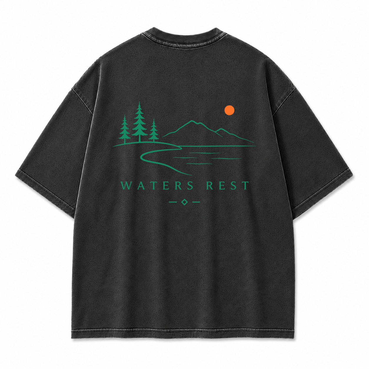 Waters Rest Mountain Lake Graphic T-Shirt