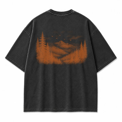 Through the Mist Pine Forest Graphic T-Shirt