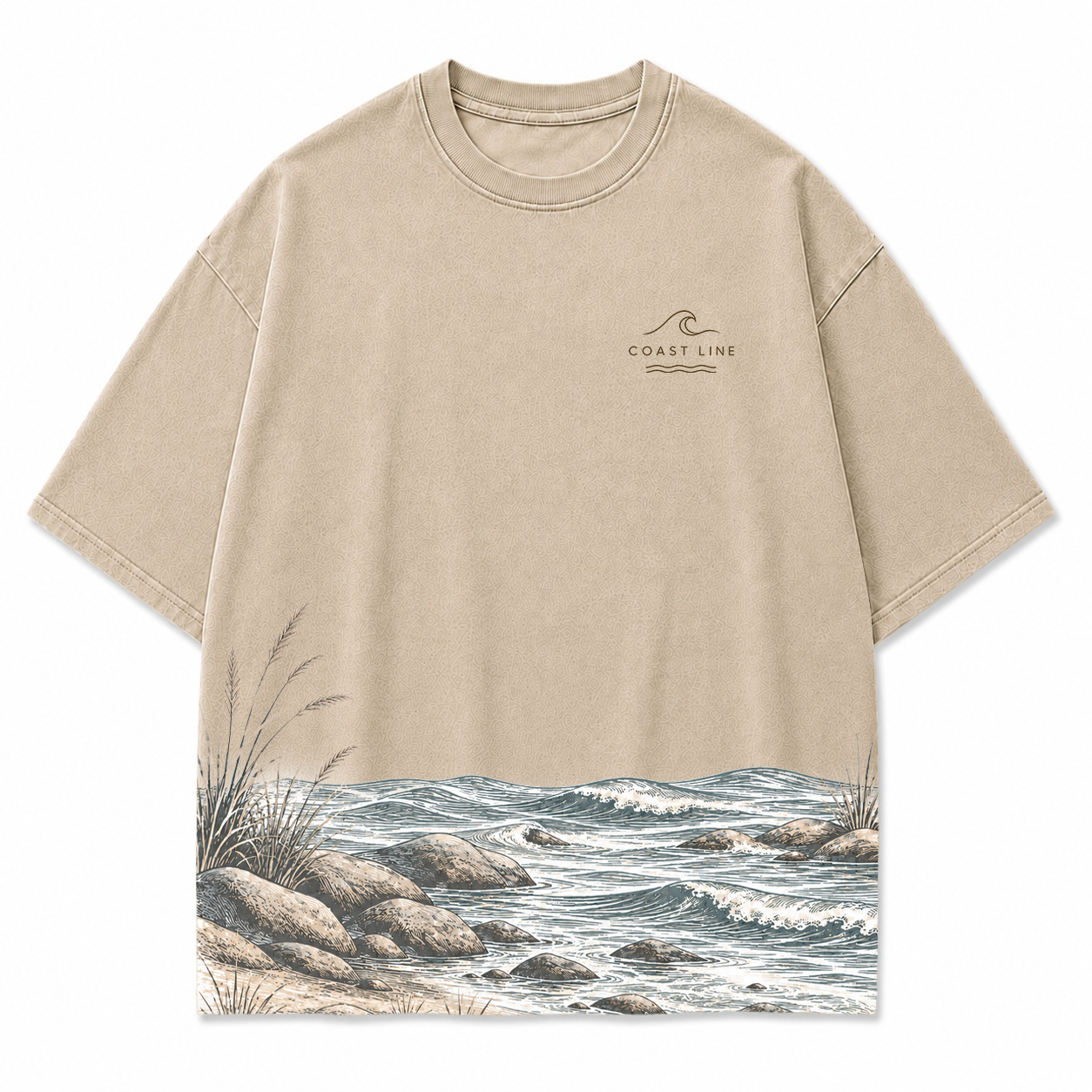 Coast Line Ocean Landscape Scenic Hem Tee