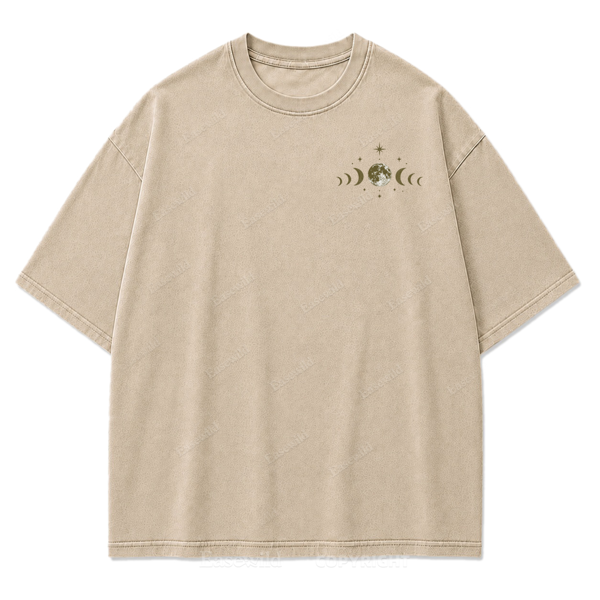 Tidal Cycle Moon Phase Washed Print T-Shirt