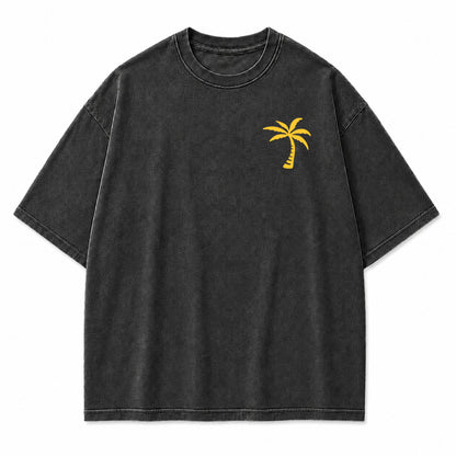 Minimal Palm Tree Pocket Graphic T-Shirt