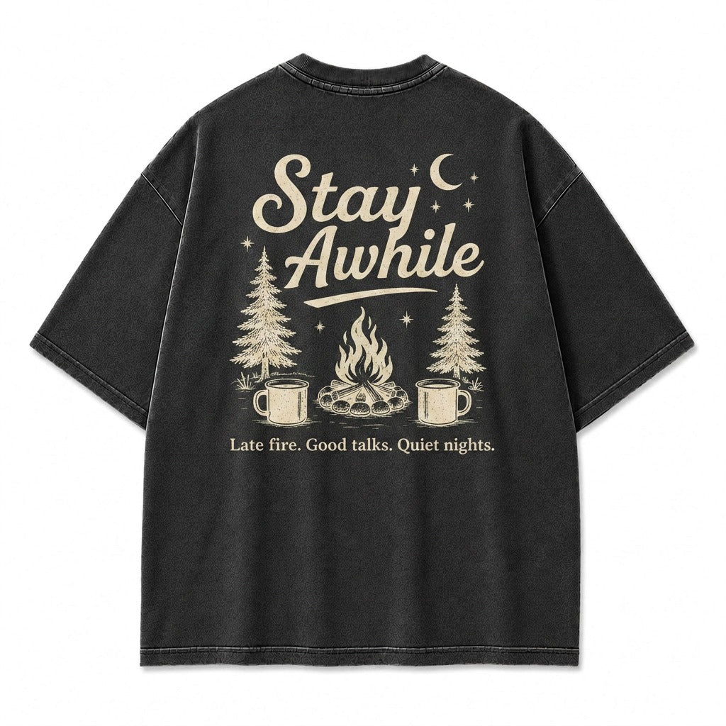Stay Awhile Campfire Nights Graphic Tee