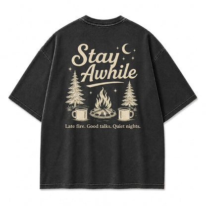 Stay Awhile Campfire Nights Graphic Tee